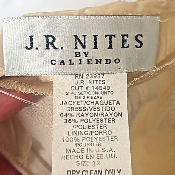 Mini Dress Party Elegant Embroidered Front Side Slit Ivory Size 12 - Picture 5 of 5